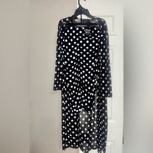 Black and white polka dot mini dress with matching sheer cardigan new with tags